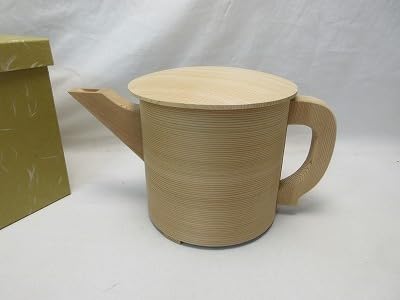 あい 未使用 茶道具 曲水次 水注 曲片口水次 木工芸 紙箱 曲げわっぱ 茶道具 水次 水注 曲片口水次 木地 杢仙作 曲水次 曲水注